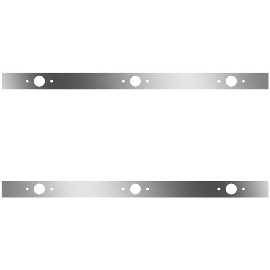 Stainless Steel Sleeper Panels W/ M1 LED Millennium Light Hole Cutouts For 62 inch Kenworth Sleeper