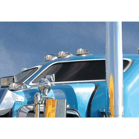 Stainless Steel Sleeper Upper Front Window Trim For Kenworth W900L
