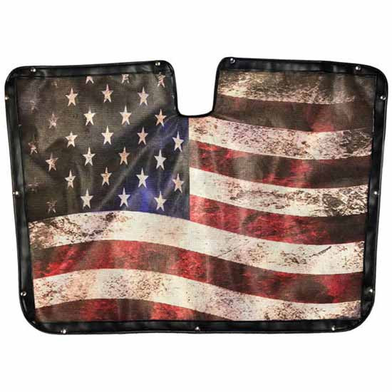 Mesh Old Glory Flag Bug Screen For Kenworth W900L - Attaches By 8 Turnbuckles