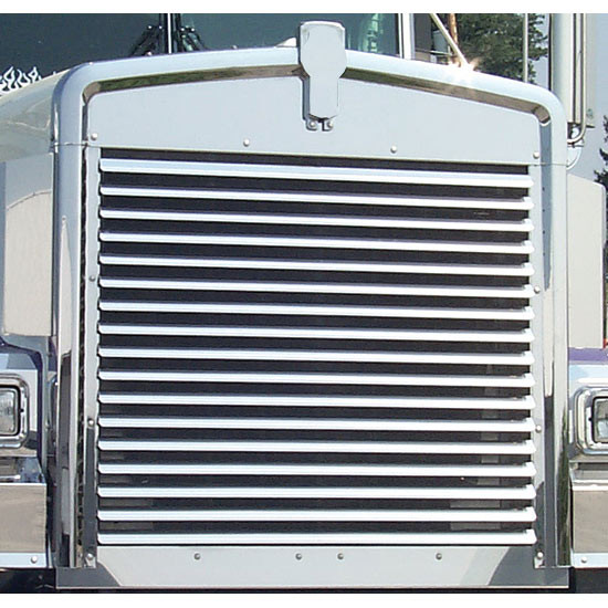 Turnpike Truck Trim Stainless Steel Custom Louvered Grille Insert For Kenworth W900B