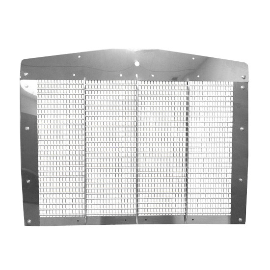 ken56　白銀コントロールデッキ BESTfit Aluminum Grille Insert W/ SS Surround For Kenworth T800