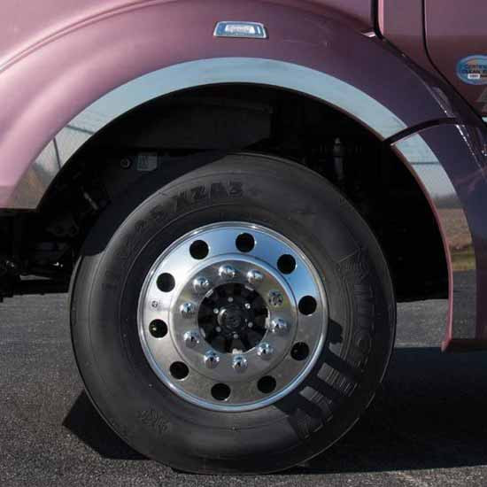 Stainless Steel Outer Fender Trim Kit For Kenworth T880 Short Hood (4 Piece)