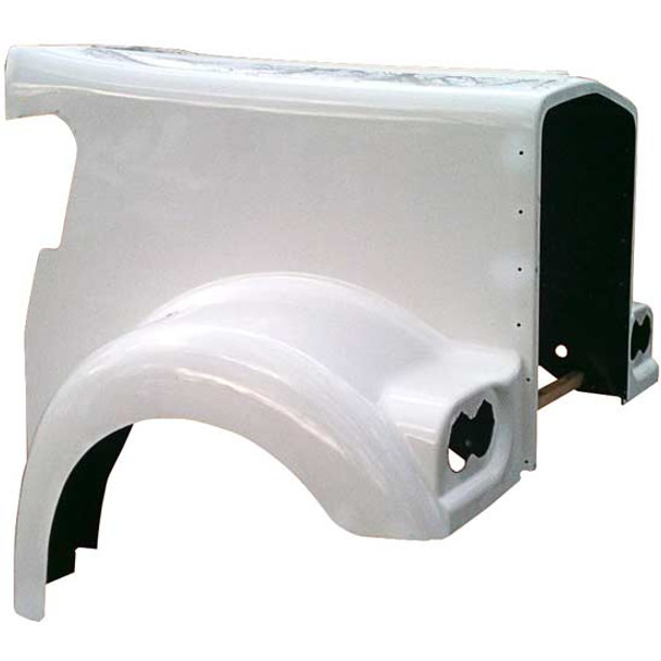 Kenworth W900L Custom Hood Fiberglass With W900A Style Fenders & Dual Round Headlight Openings By Jones Performance Replaces OE K146-1326, K146-1325, K146-1295