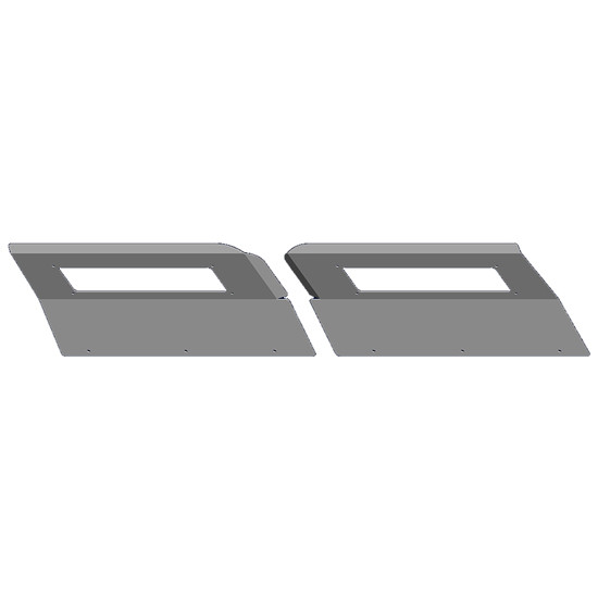 Kenworth W900L Headlight Fender Guards - Blank Stainless Steel By Phoenix Design