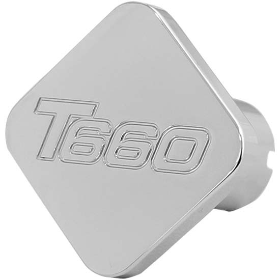 Chrome-Plated Aluminum Square Knob With Kenworth T660 Logo Engraved