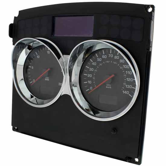 Chrome Dual Gauge Cover W/ Visor For Kenworth 2006-Newer