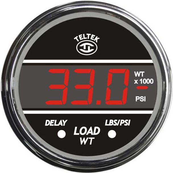 Red Digital Load Gauge With Chrome Bezel For Kenworth 2005 & Older