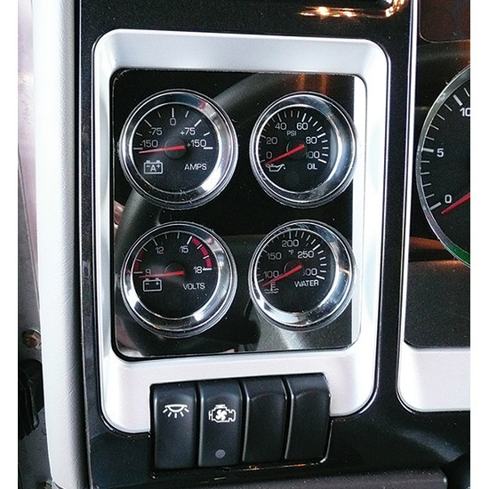 Turnpike Truck Trim Stainless Steel 4 Gauge Trim Panel For Kenworth W900, T660, T800 2006-Newer