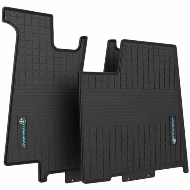 Floor Mat Set W/ Grooved Design & Channeled Edges For Kenworth