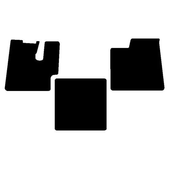 Black Front & Middle Floor Mats For Kenworth T600, T660, T800 & W900 W/ Manual Transmission
