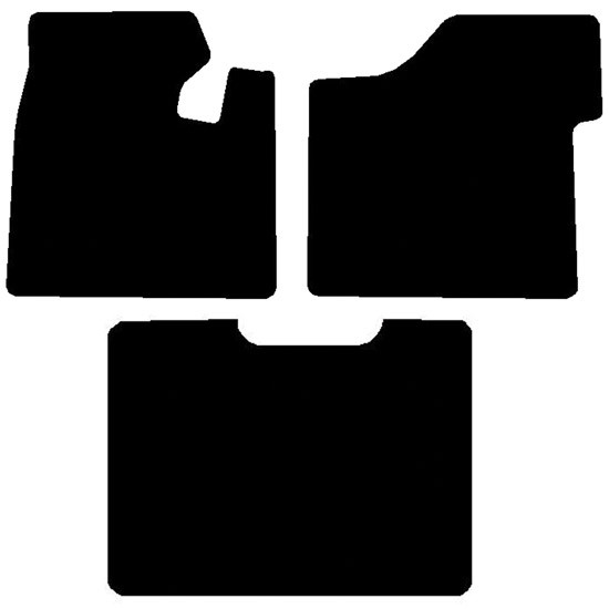 Black Front & Middle Floor Mats For Kenworth T680 2013 - 2021 W/ Manual Transmission & Swivel Passenger Seat