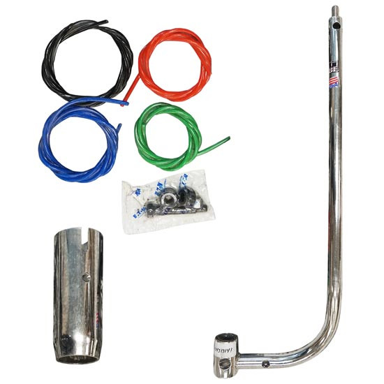 SS Shift Stick Kit W/ Rnd 1in X 30in Hollow Rod, 4 Colors Of Airlines, Knob Cover & Isolator Bolt Kit For Kenworth