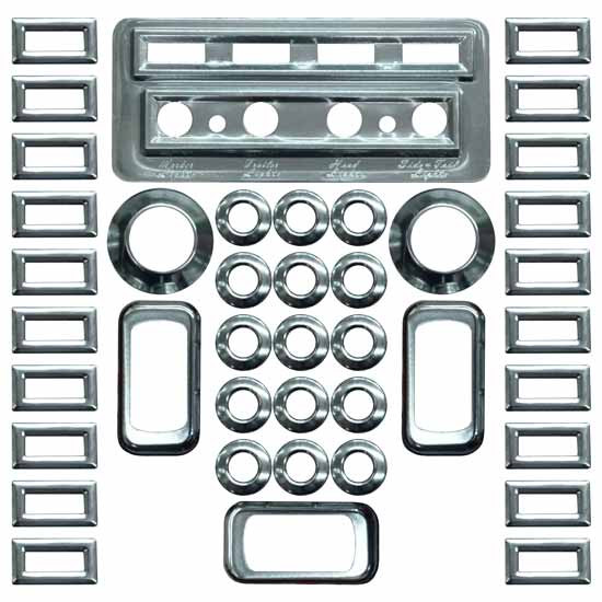 Dash Kit Breakdown Switch Label Covers, Gauge Bezels For Kenworth 2002-2005
