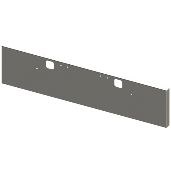 Lincoln Chrome Steel 22 Inch Texas Boxed End Bumper, 10 Gauge W/ Mounting & Tow Holes For 2004 - 2007 Freightliner Classic 132XL, 120