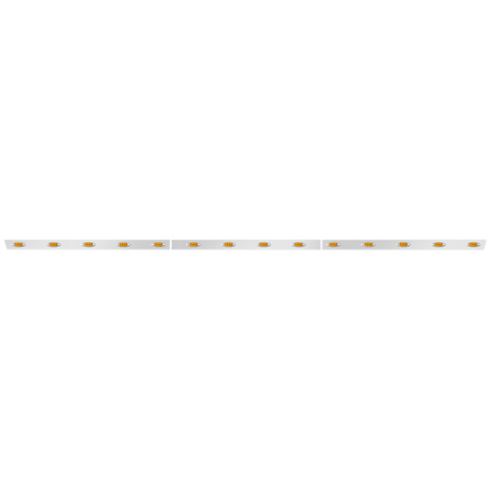 Stainless Steel Side Fairing Panel Set W/ 28 P1 Amber Lights For Freightliner Cascadia