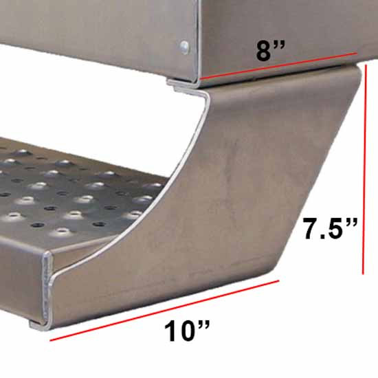 Freightliner Classic, FLD Aluminum Lower Step Brackets by CSM Replaces 06-18170-000