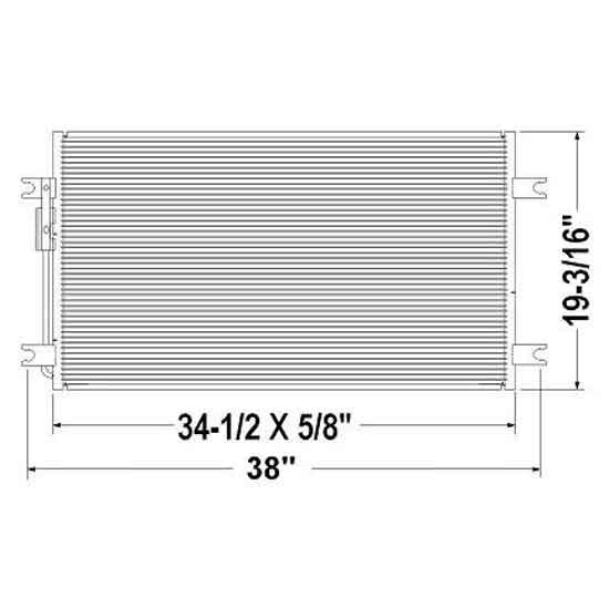 Freightliner AC Condenser, 33.5 x 18.875 Inch W/ Short Brackets By BESTfit Replaces OE  22-61980-000, 22-62271-00