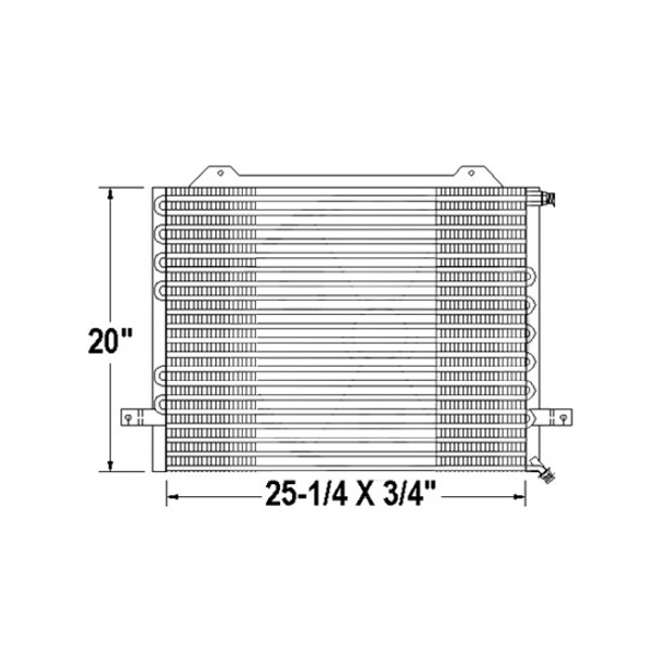 BESTfit AC Condenser 25.312 X 20.125 Inch For Freightliner FL50-FL80, FL106-FL112, MB70 Bus