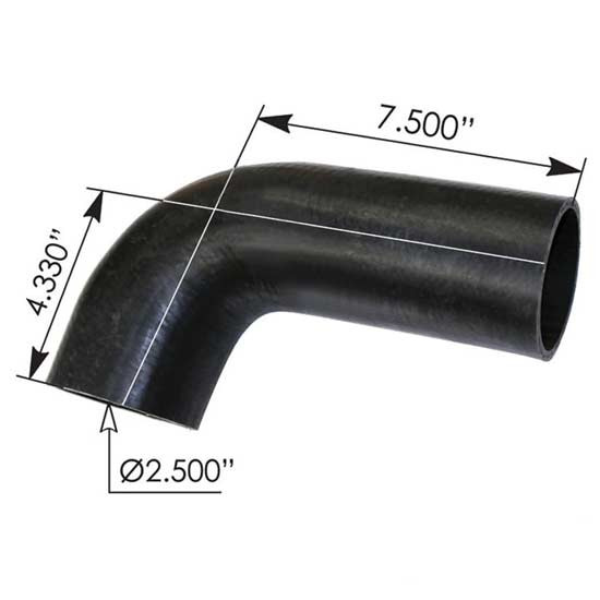 2.5 Inch ID 90 Degree Rubber Lower Radiator Hose Elbow - Replaces 0516062079 For Freightliner Cascadia