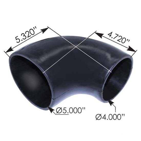 4 To 5 ID Inch 90 Degree Rubber Air Intake Elbow Replaces 03-33670-000 For Freightliner Cascadia 113/125