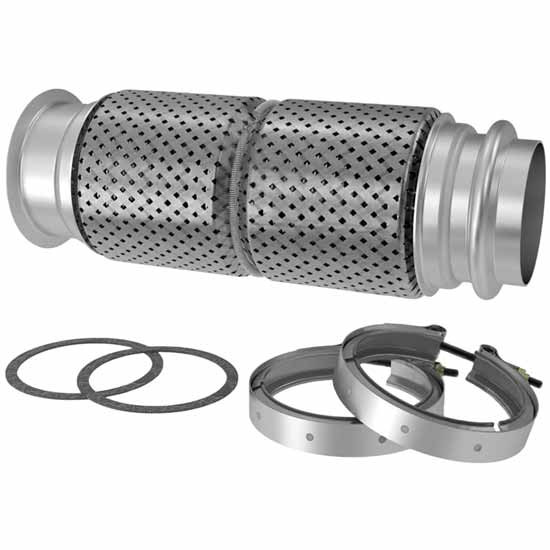 Steel Flex Exhaust Bellows Kit, 4 Inch ID - Replaces 04-27252-000 For Freightliner Cascadia, Coronado