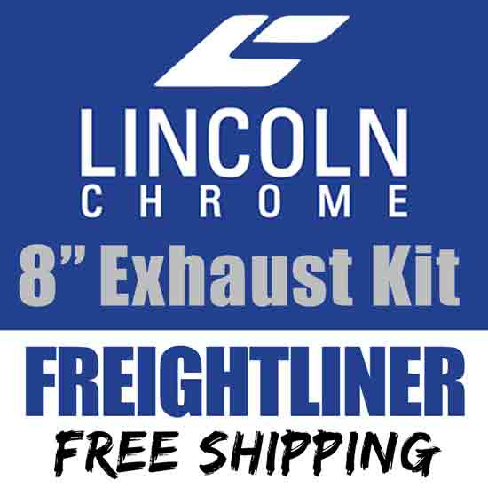 Lincoln Chrome 8-5 Inch Exhaust Kit With OE Style Elbows For Freightliner Classic & FLD