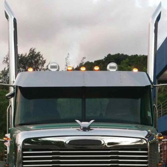 Freightliner Columbia Day Cab 14 Inch Stainless Steel Drop Visor