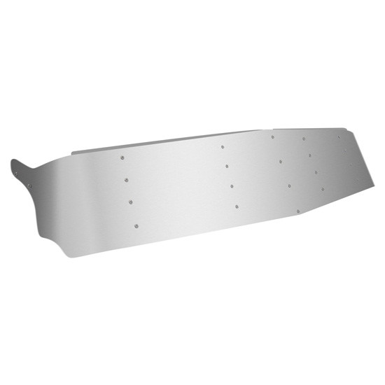 Freightliner Classic & FLD 15 Inch Stainless Steel Drop Visor For Flat Top Models W/ Door Mounted Mirrors