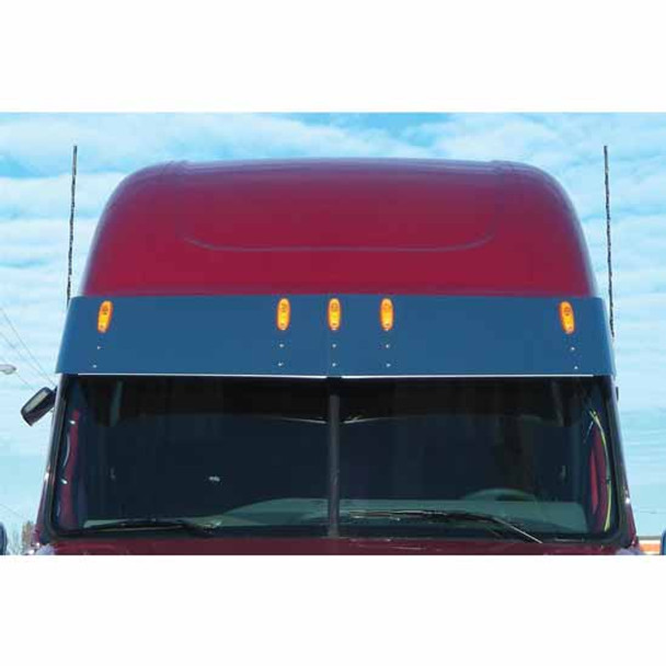 Stainless Steel Sun Visor W/ Cutouts For OEM Lights For Freightliner Stainless Steel Sun Visor W/ Cutouts For OEM Lights For Freightliner