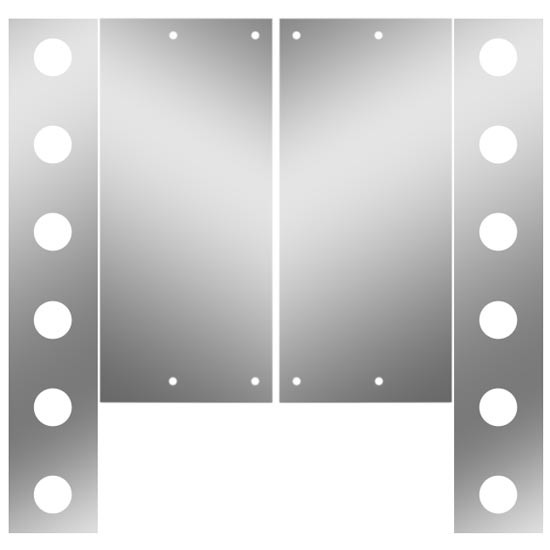 Stainless Steel Front Air Cleaner Panels W/ 12 - 2 Inch Light Holes For Freightliner Classic XL W/ 13 Inch Donaldson