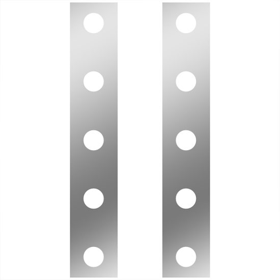 Stainless Rear Air Cleaner Panels W/ 10 - 2 Inch Light Holes For Freightliner Classic 1991-2010