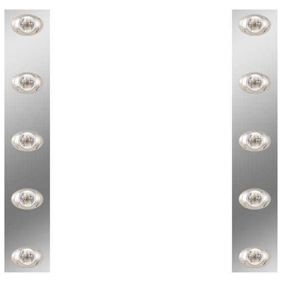 Rear Air Cleaner Panels W/ 10 P3 Red/Clear LEDs For Freightliner Classic XL