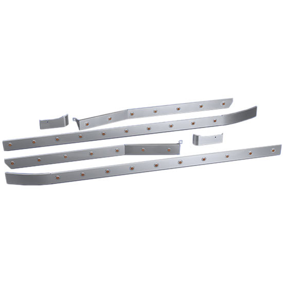 3 Inch SS Cab-Sleeper Panels W/ 34 - 3/4 Inch Amber/Amber LEDs For Freightliner Cascadia 116BBC