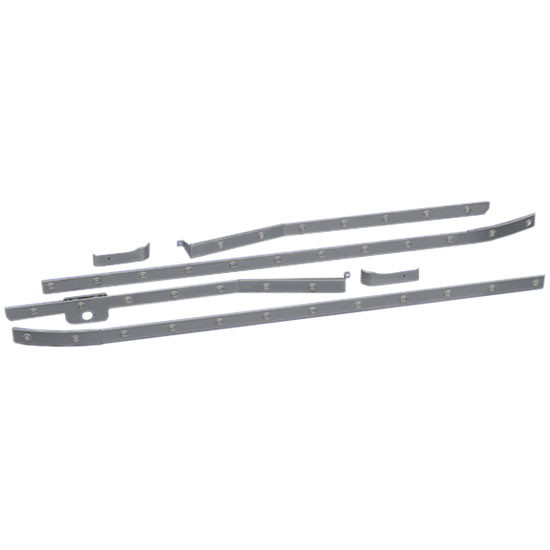 2 Inch SS Cab-Sleeper Panels W/ 38 - 3/4 Inch Amber/Clear LEDs For Freightliner Cascadia 116BBC