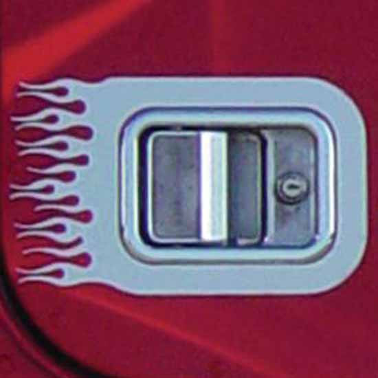 SS Exterior Door Handle Surround With Flames For Freightliner