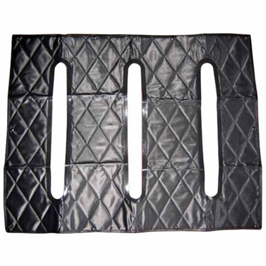 Belmor 3 Slot Black Quilted Vinyl Winter Front Grille Cover For Freightliner Classic, XL 132, FLD 120