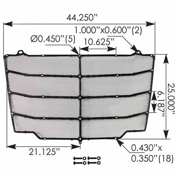 Aluminum Mesh Grille Screen Replaces A17-20831-003 For Freightliner Cascadia 116 & 126