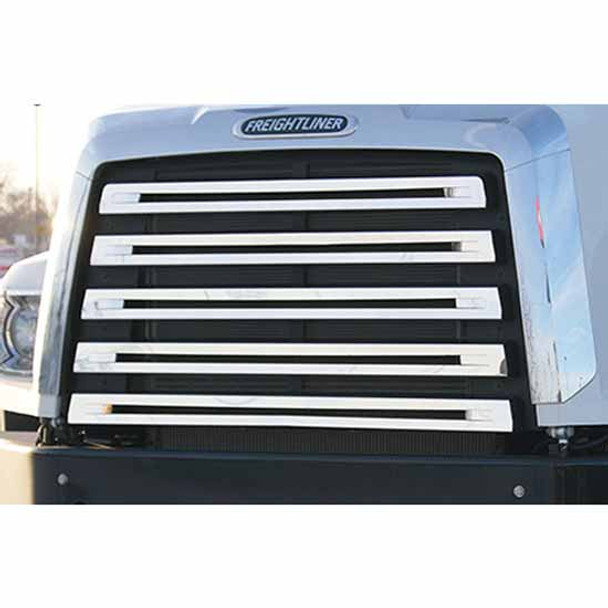 Stainless Steel 5 Slat Grille Cover With Cutouts For Winter Front For Freightliner 114SD