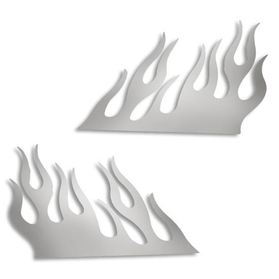 Stainless Steel Front Side Of Hood Trim W/ Flames For Freightliner Classic