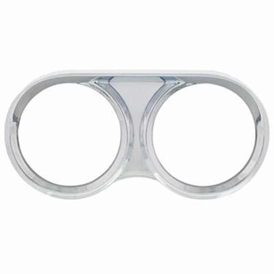 Chrome Plastic 2 Gauge Cluster Cover W/ Visor For Freightliner