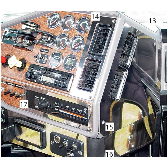 Turnpike Truck Trim Stainless Steel AC/Heater Panel Surround Trim For Freightliner FLD & Classic