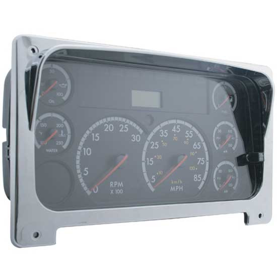 Chrome Center Gauge Cluster Bezel W/ Visor For Freightliner Columbia