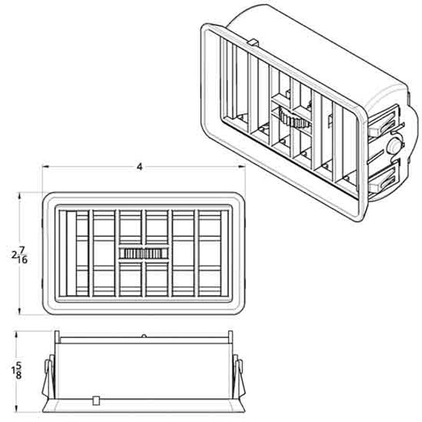 Chrome Large Cross Grid AC Vent - Driver Side For Freightliner