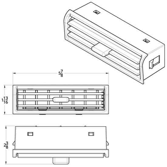 Chrome AC Vent For Freightliner 112, 120, 132