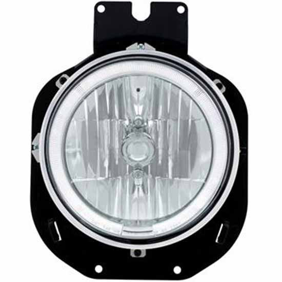 Crystal Headlight With White LED Halo Ring For Freightliner Century 1996-2005