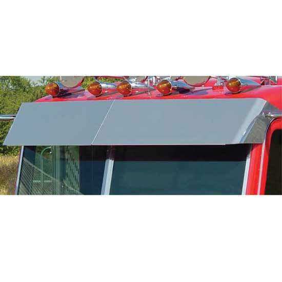 Peterbilt 379, 378, 385, 386, 388, 389 14 Inch Stainless Steel Blind Mount Drop Visor
