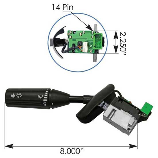 Turn, Dimmer & Wiper Combo Switch Control Replaces A06-52311-000 For Freightliner Cascadia
