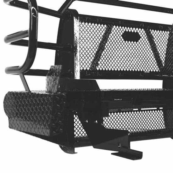 Black Steel 15K Winch-Ready Front Bumper W/ Grille Guard For Ford Excursion, F250, F350, F450, F550