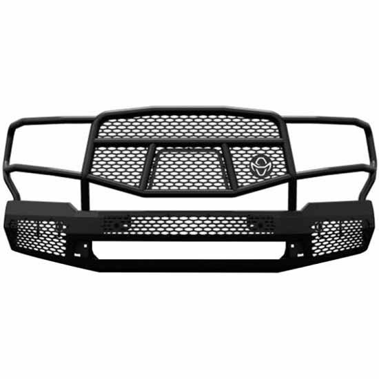 Midnight Series Black Steel Winch-Ready Front Bumper, 7 Gauge W/ Grille Guard For Ford F150 2018-2020