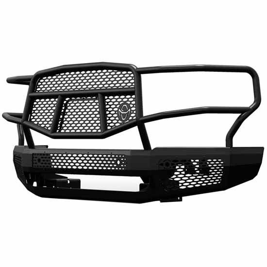 Midnight Series Black Steel Front Bumper, 7 Gauge W/ Grille Guard For Ford F250-F350 Super Duty 2017-2020